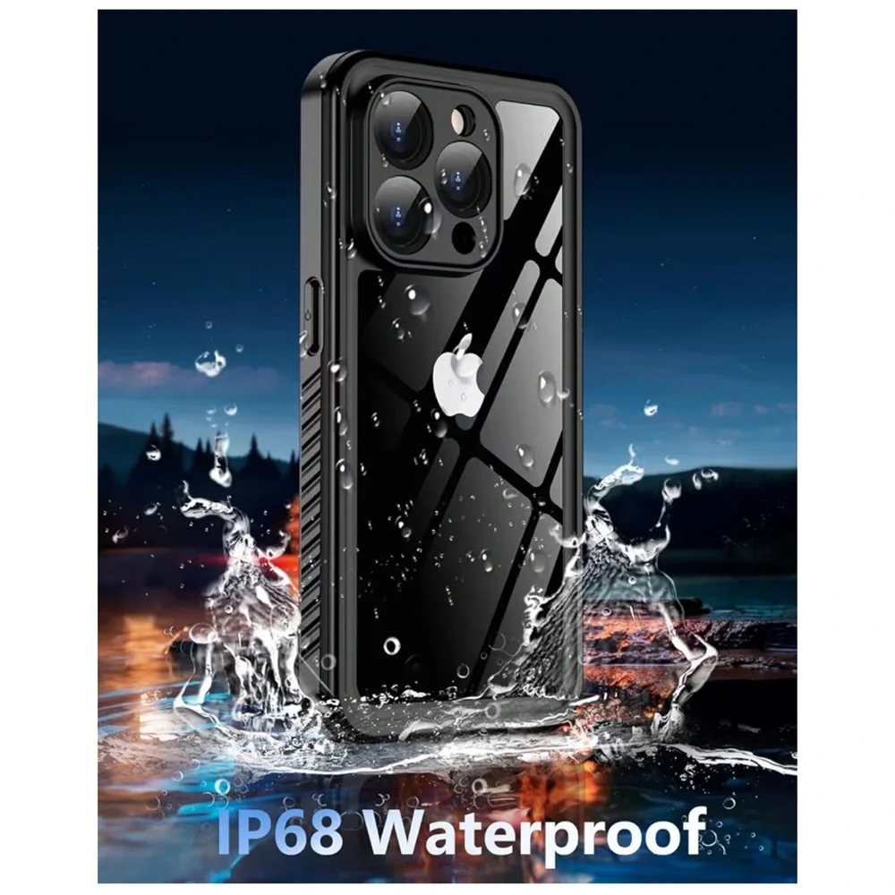 Oterkin iPhone 15 Pro Waterproof Case, Full Body Case With Screen - Pink